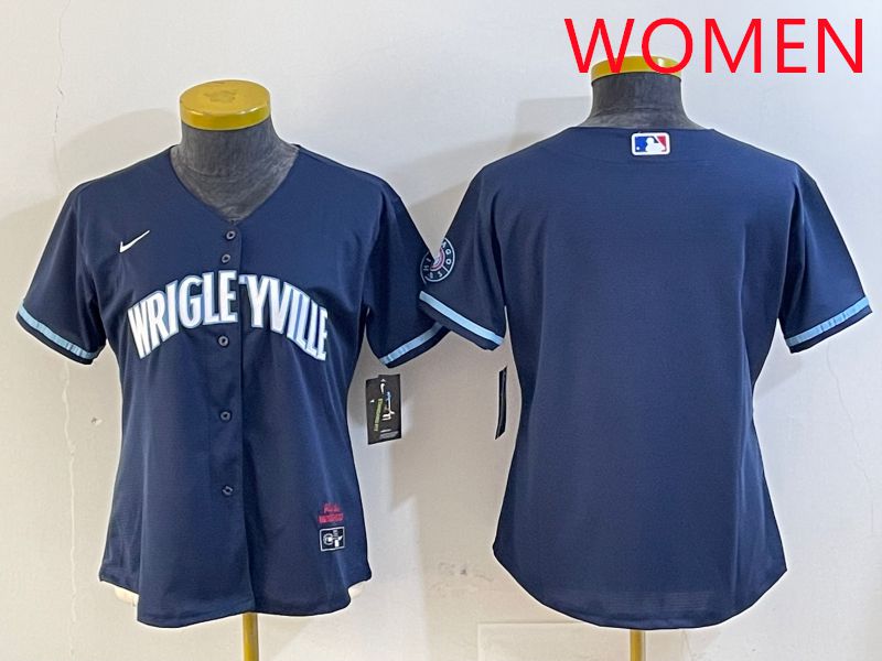 Women Chicago Cubs Blank Blue City Edition Game 2025 Nike MLB Jersey style 4